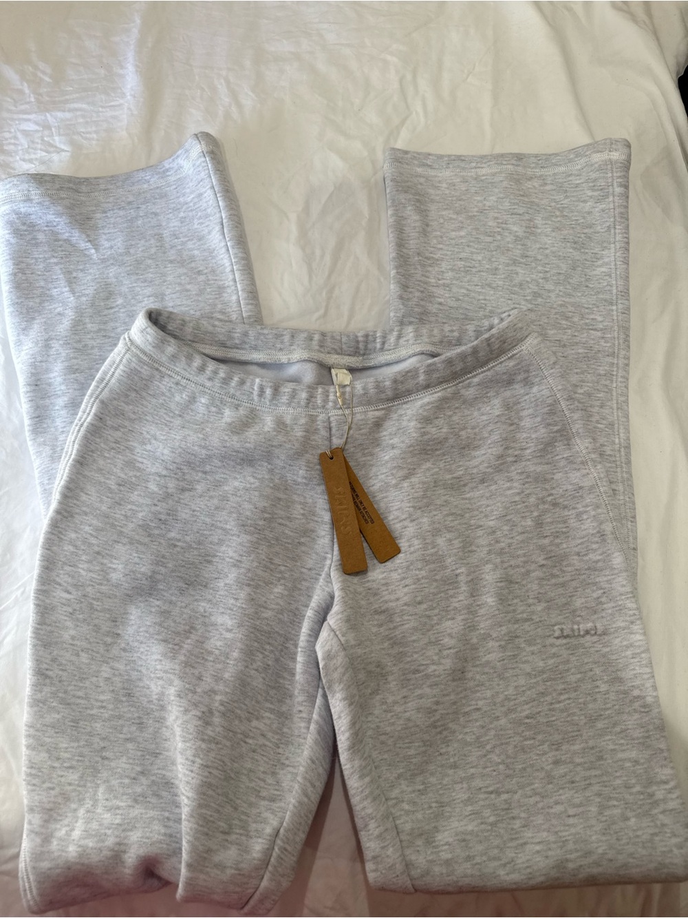 SKIMS cotton fleece slim pants heather grey
